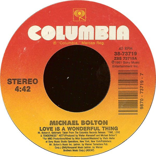 Michael Bolton : Love Is A Wonderful Thing (7", Single, Car)