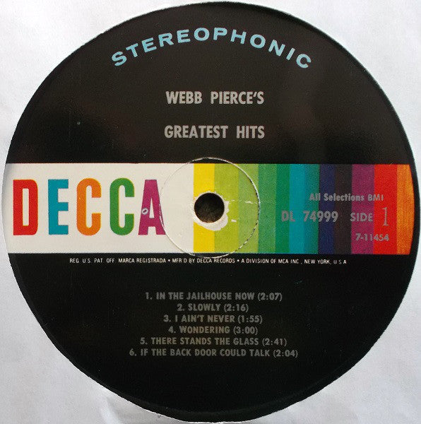 Webb Pierce : Webb Pierce's Greatest Hits (LP, Glo)