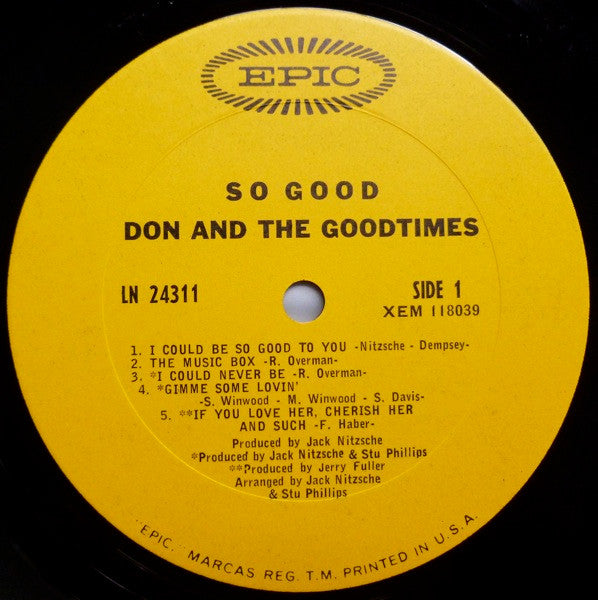 Don & The Goodtimes : So Good (LP, Album, Mono)