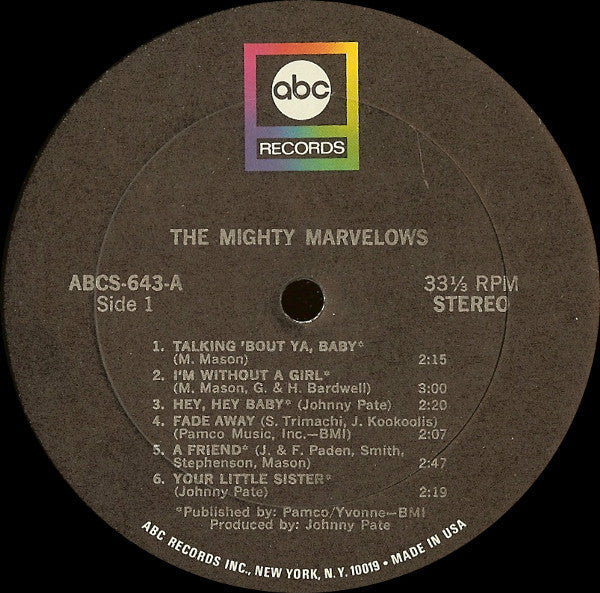 The Mighty Marvelows : The Mighty Marvelows (LP, Album)