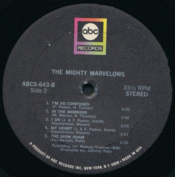 The Mighty Marvelows : The Mighty Marvelows (LP, Album)