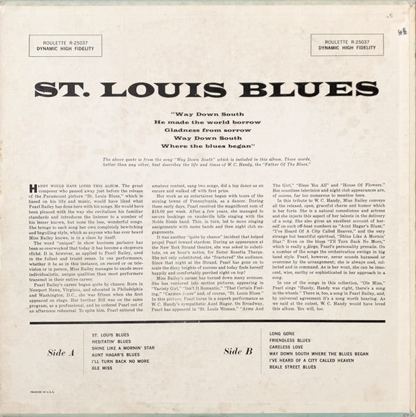 Pearl Bailey : St. Louis Blues (LP, Album, Mono)