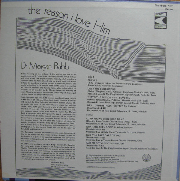 Dr. Morgan Babb* : The Reason I Love Him (LP)