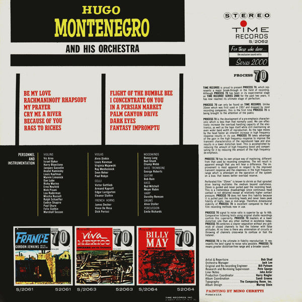 Hugo Montenegro And His Orchestra : Process 70 (LP)