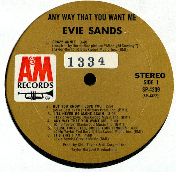 Evie Sands : Any Way That You Want Me (LP, Album, Mon)