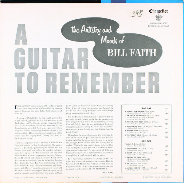 Bill Faith : A Guitar To Remember (LP, Album, Mono)