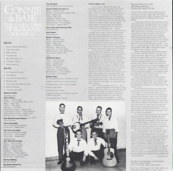 Connie & Babe : The Early Days Of Bluegrass - Volume 10 (LP, Comp)