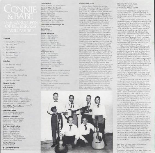 Connie & Babe : The Early Days Of Bluegrass - Volume 10 (LP, Comp)