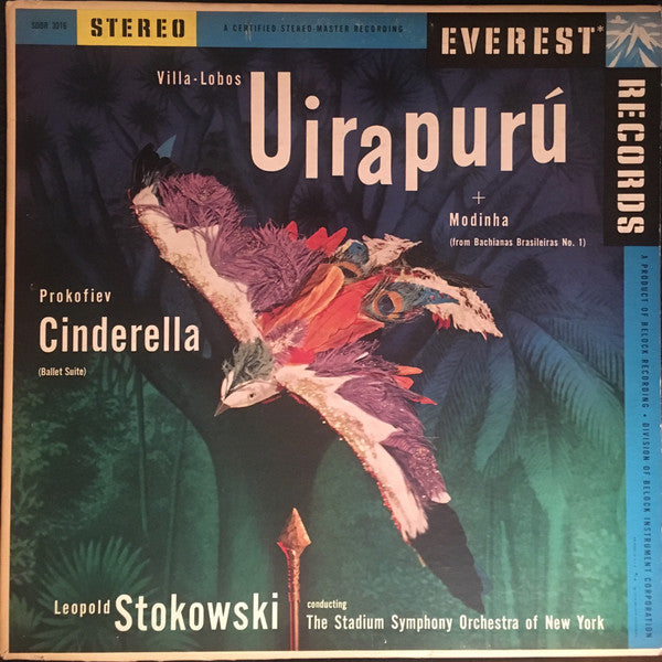 Villa-Lobos* / Prokofiev* - Leopold Stokowski, The Stadium Symphony Orchestra Of New York : Uirapurú + Modinha (From Bachianas Brasileiras No. 1)  / Cinderella (Ballet Suite) (LP, Album, RP)