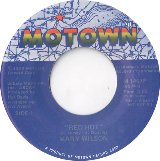 Mary Wilson : Red Hot (7", Single)