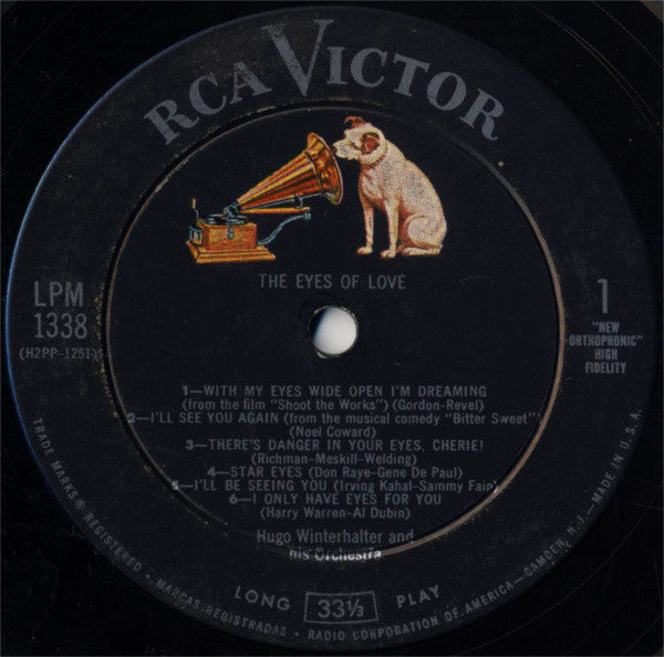 Hugo Winterhalter Orchestra : The Eyes Of Love... (LP, Album)