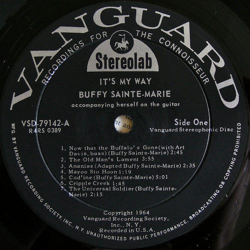 Buffy Sainte-Marie : It's My Way! (LP, Album, Bla)
