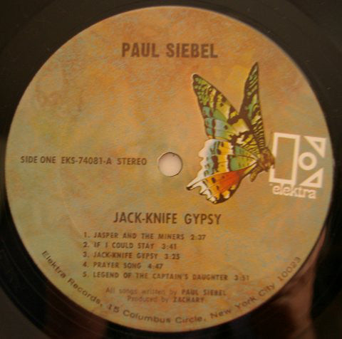 Paul Siebel : Jack-Knife Gypsy (LP, Album, Pit)