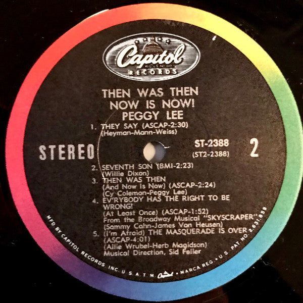 Peggy Lee : Then Was Then And Now Is Now (LP, Album)