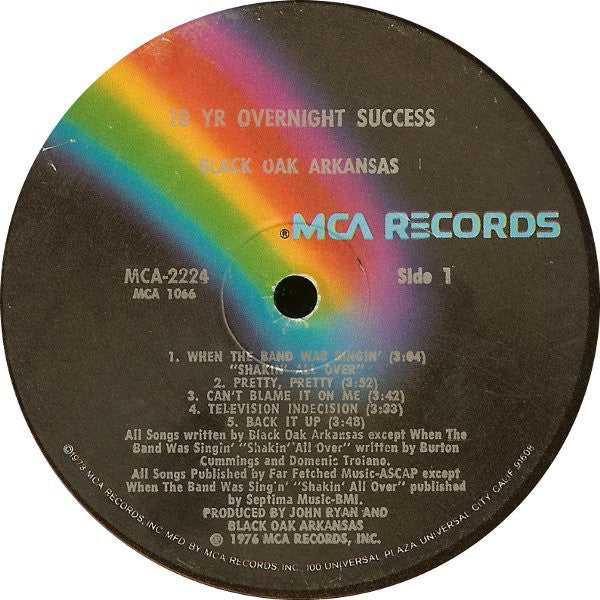 Black Oak Arkansas : 10yr Overnight Success (LP, Album, Glo)