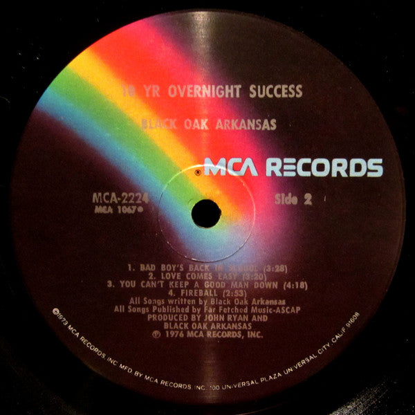 Black Oak Arkansas : 10yr Overnight Success (LP, Album, Glo)