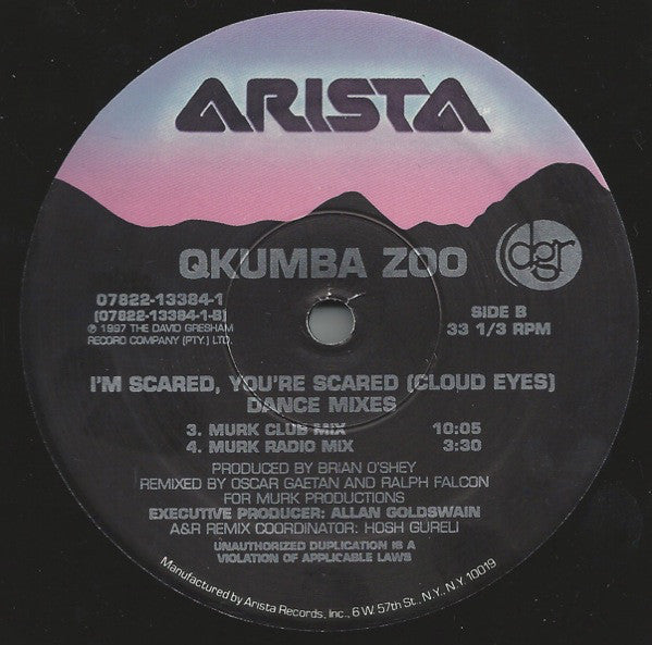 Qkumba Zoo : I'm Scared, You're Scared {Cloud Eyes} (Dance Mixes) (12")