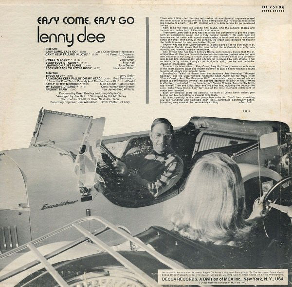 Lenny Dee (2) : Easy Come, Easy Go (LP, Album)