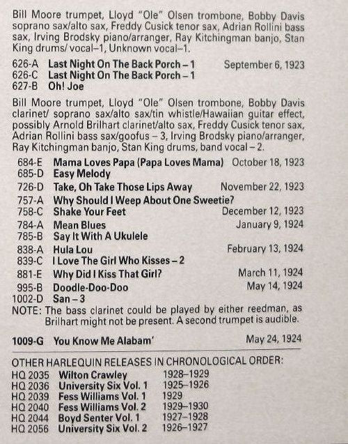 Varsity Eight : The Complete Sessions 1923-1924 (LP, Comp, Mono)