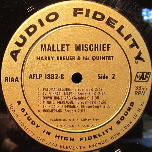 Harry Breuer And His Quintet : Mallet Mischief Vol.2 (LP, Album, Mono)