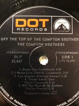 The Compton Brothers : Off The Top Of The Compton Brothers (LP, Album)