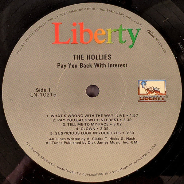The Hollies : Pay You Back With Interest (LP, Album, RE)