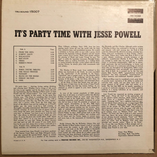 Jesse Powell (2) : It's Party Time With Jesse Powell (LP, Album, Mono)