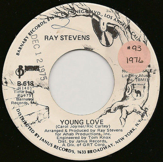 Ray Stevens : Young Love (7", Single, Promo)