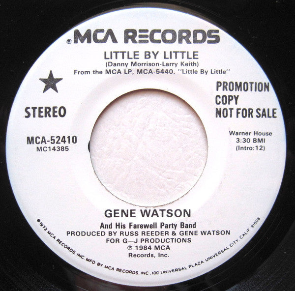 Gene Watson And His Farewell Party Band* : Little By Little (7", Single, Promo)