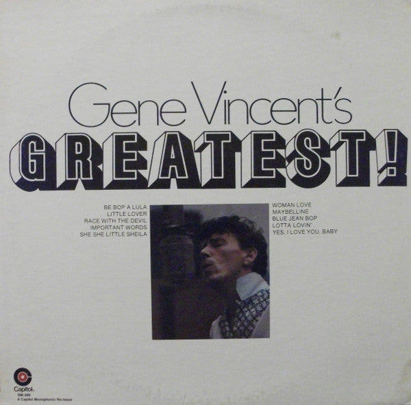 Gene Vincent : Gene Vincent's Greatest (LP, Comp, Mono, RE, Abr)