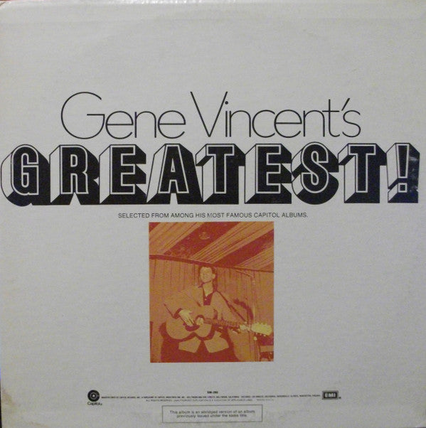 Gene Vincent : Gene Vincent's Greatest (LP, Comp, Mono, RE, Abr)