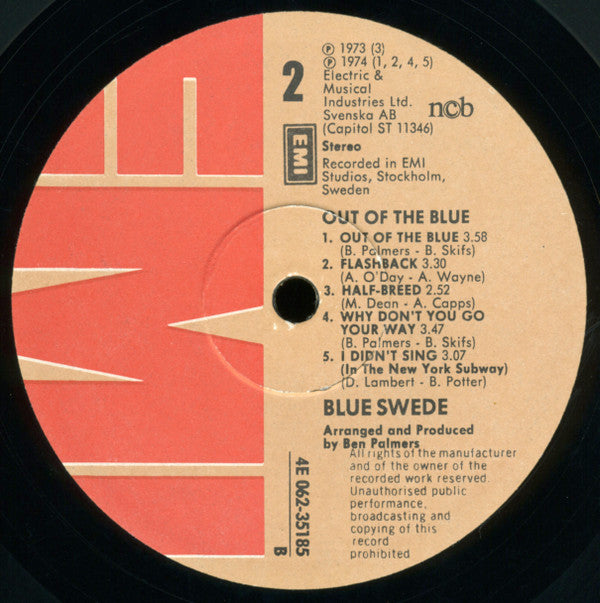 Blue Swede : Out Of The Blue (LP, Album)