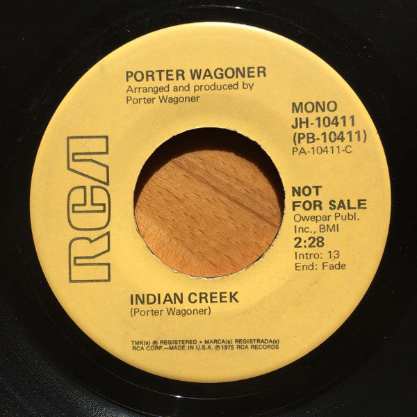 Porter Wagoner : Indian Creek (7", Promo)