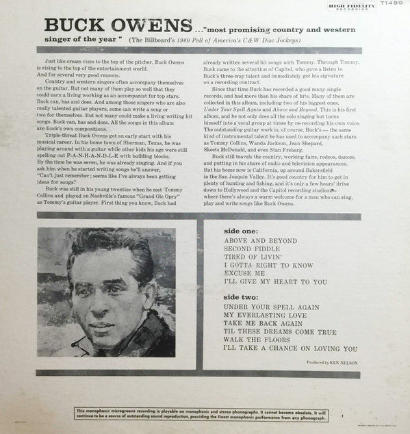 Buck Owens : Buck Owens (LP, Album, Mono, RP, Scr)