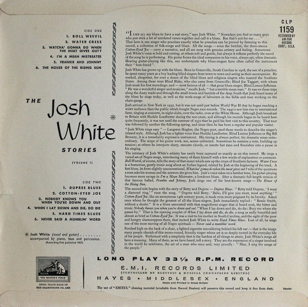 Josh White : The Josh White Stories Volume I (LP, Mono)