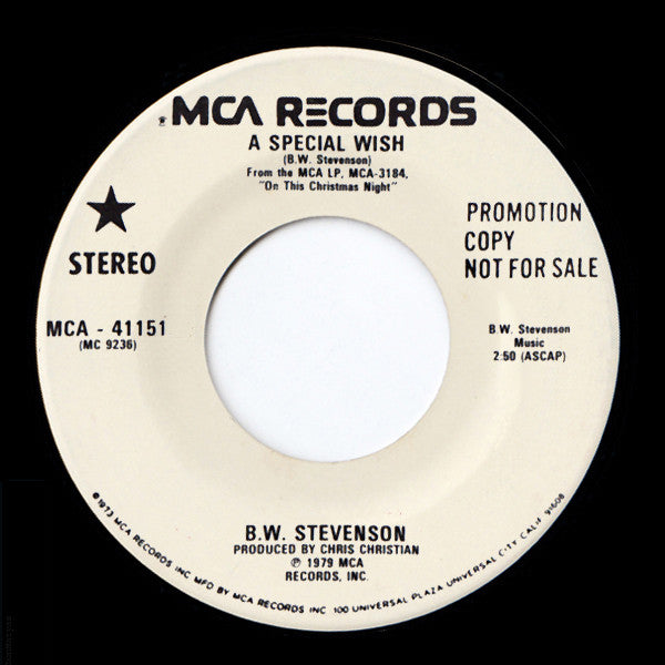 B.W. Stevenson : A Special Wish (7", Promo)