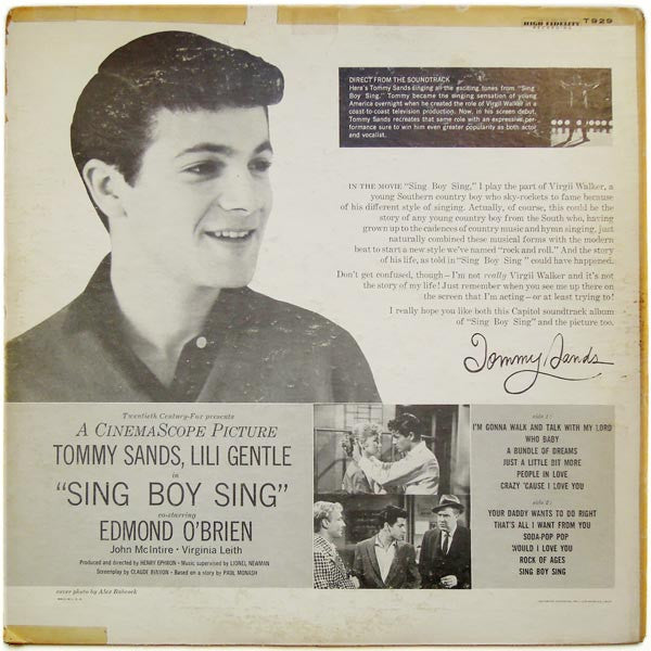 Tommy Sands : Sing Boy Sing (LP, Album, Mono)