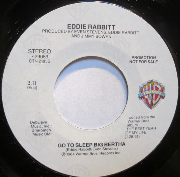 Eddie Rabbitt : Warning Sign (7", Promo)