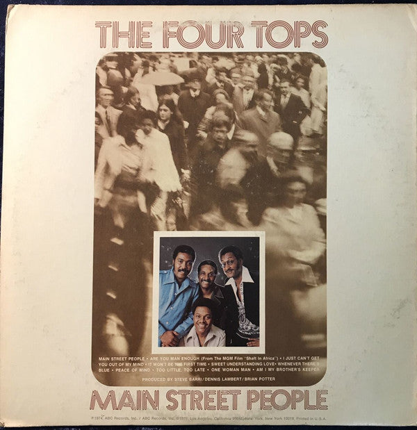 Four Tops : Main Street People (LP, Album, Quad)