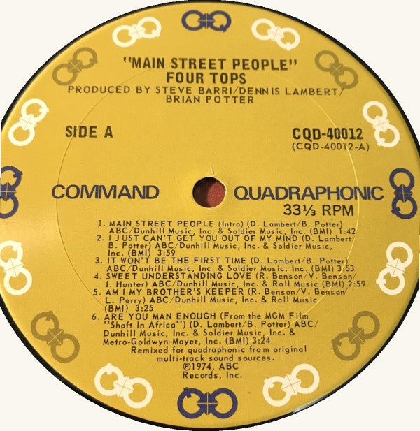 Four Tops : Main Street People (LP, Album, Quad)