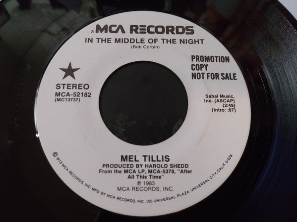 Mel Tillis : In The Middle Of The Night (7", Promo)