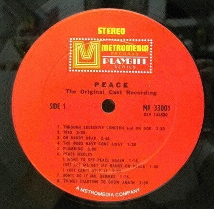 Al Carmines : Peace - Original Cast Recording (LP, Album, Gat)