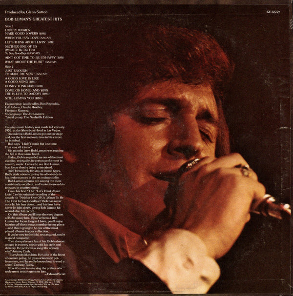 Bob Luman : Bob Luman's Greatest Hits (LP, Comp)