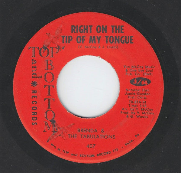 Brenda & The Tabulations : Right On The Tip Of My Tongue / Always & Forever (7", Single)