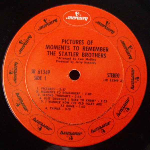 The Statler Brothers Pictures Of Moments To Remember Vg Square