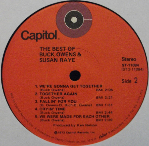 Buck Owens And Susan Raye : The Best Of Buck Owens & Susan Raye (LP, Album, Comp)