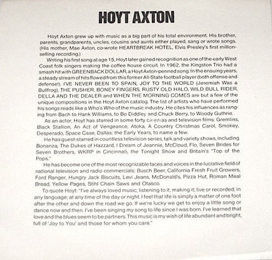 Hoyt Axton : Mountain Right (7", Single, Dou)