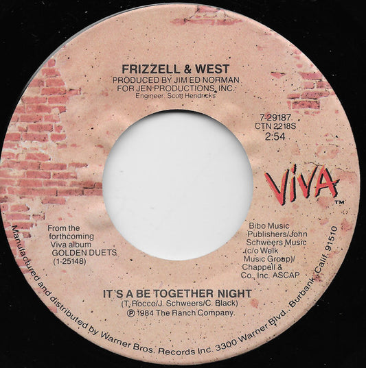 David Frizzell & Shelly West : It's A Be Together Night (7", Single, Spe)