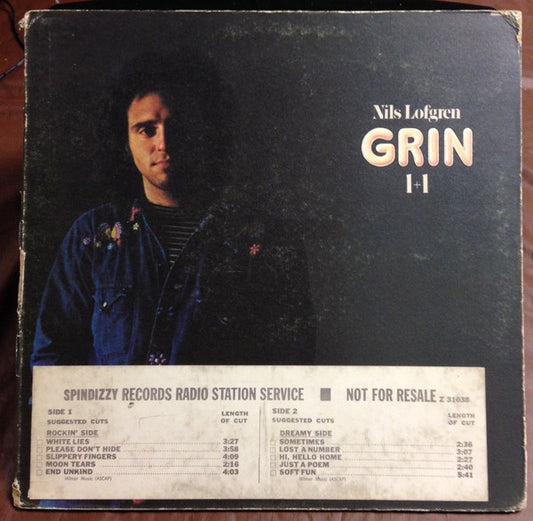 Nils Lofgren - Grin : 1+1 (LP, Album, Yel)