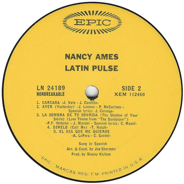 Nancy Ames : Latin Pulse (LP, Album, Mono)